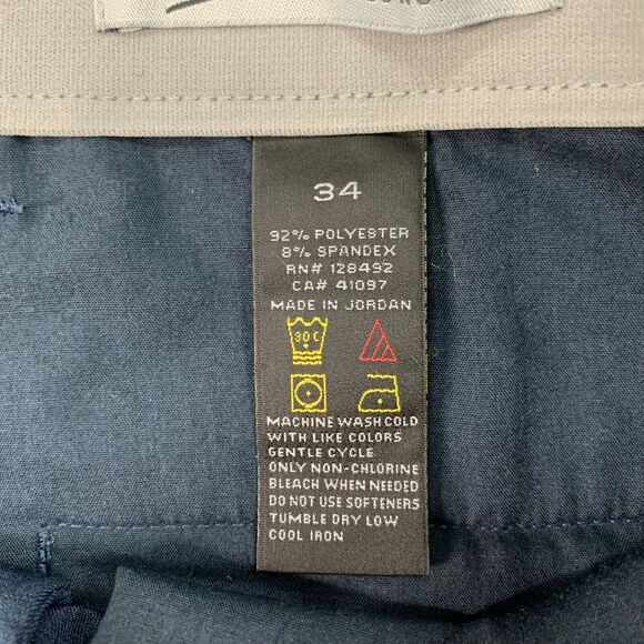 Greg Norman Golf Short Mens 34 Navy Stretch Flat Front Slash Pocket Bermuda - Picture 6 of 12